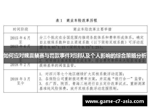 如何应对魏震禁赛与罚款事件对球队及个人影响的综合策略分析